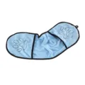 Toalla de bolsillo de microfibra azul suave para mascotas con bordado de huellas para un secado rápido. - Azul claro 23x65 cm