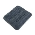 Dark grey plush pet mat square soft warm cat dog bed thick cozy anti-slip sleeping cushion. - 30x43cm / Navy Blue