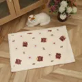 Thickened pet blanket with cute cartoon bear and fried egg prints, soft plush edge for warmth. - 50x70cm / Style 1