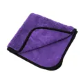 Paarse microvezel auto-reinigingsdoek met zwarte rand, zeer absorberend en pluisvrij ontworpen. - Donkerpaars