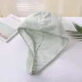 Soft coral fleece dry hair cap, highly absorbent quick-drying shower turban for adults. - Mint Green