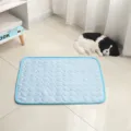 Summer pet cooling ice mat for dogs and cats, breathable ice silk cooling mat for pets. - Light Blue