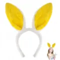 Cerchietto orecchie coniglio peluche giallo, simpatico cerchietto capelli per bambini e adulti. - Cerchietto Orecchie di Coniglio Giallo