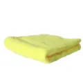 Yellow microfiber cleaning cloth for kitchen dishes, soft absorbent washing towel for home use. - Yellow