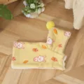 Thickened plush pet cloak for dogs cats winter warm cape cute cartoon rabbit pattern blanket apparel - S / Yellow Rabbit