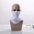 Mascarilla facial refrescante de seda de hielo lisa cuello transpirable deporte al aire libre - Talla única / Blanco