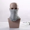 Mascarilla facial de seda de hielo refrescante de verano protección solar cuello transpirable - Talla única / Gris