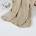 Multifunctional coral fleece U-shaped travel pillow and throw blanket in khaki color. - Brown