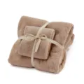 Soft coral fleece bath towel and face towel gift set, thickened absorbent home towel. - 70cm x 140cm / Khaki