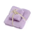 Soft coral fleece towel set, thickened bath and face towels with gift box packaging for daily home use. - Purple