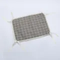 Grey grid pet cooling mat with lace trim and ties, breathable summer dog cat bed pad. - 35×50cm / Grey Checkered