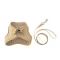 Atmungsaktives Mesh-Hundegeschirr und Leine in Beige, verschleißfestes Haustierzubehör. - Khaki