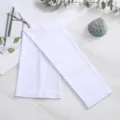 Adult ice silk sun protection sleeves solid white cooling arm cover quick dry outdoor - S / White