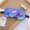 Cute cartoon printed satin sleep mask with elastic strap for comfortable resting and shading. - Dolphin Style