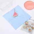 Coral fleece hand towel with cute watermelon plush hanging loop, thick and absorbent. - Watermelon / Light Blue