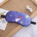 Cartoon printed sleep mask soft blackout eye cover comfortable resting blindfold for travel - Girl Style / With Ice Pack