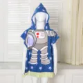 Poncho telo mare con cappuccio per bambini asciugatura rapida fantasia astronauta simpatico - Astronauta