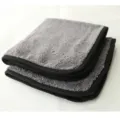 Premium grey microfiber car washing towel with black edges for efficient and safe cleaning. - Dark Gray