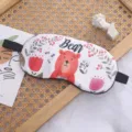 Cute cartoon bear print sleep mask, soft breathable fabric with elastic strap for blocking light. - Panda Style / With Ice Pack