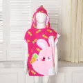 Bambini cartone animato cappuccio telo mare poncho, morbido assorbente asciugatura rapida accappatoio. - Coniglietto
