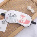 Cute cartoon fox print sleep mask breathable shading eye cover for sweet dreams and travel use - Fox Style / With Ice Pack