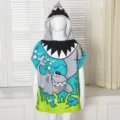 Bambini squalo asciugamano spiaggia cappuccio poncho nuoto vestaglia cartone animato - Squalo