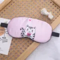 Cute pink cartoon cat sleep mask, breathable shading eye mask with elastic band for sleeping. - Fat Cat Style