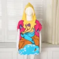 Asciugamano Spiaggia Bambini Cappuccio Sirena Cartoon Poncho Accappatoio Nuoto Mantello - Sirena