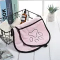 Süßes rosa Haustier-Trocknungstuch mit Pfotenabdruck, ultraabsorbierendes Mikrofaser-Material. - Rosa
