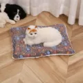 Cozy flannel pet mat with cute paw print design, warm and soft sleeping blanket for cats and dogs. - Coffee Paws