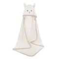 Coral fleece baby hooded bath towel with cute animal ears, soft and quick-drying swaddle wrap. - 90*90cm / White