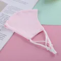 Close-up of pink breathable mesh sun protection face mask with adjustable ear straps. - Kids / Pink