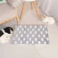 Grey fleece pet blanket for cats and dogs, warm plush sleeping mat with cute bear pattern. - 30x40cm / Grey Bear