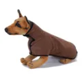 Brown pet microfiber drying bathrobe coat for dogs and cats, quick absorbing warm apparel SKU. - XS / Dark Brown