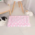 Pink fleece pet mat warm flannel dog blanket cat sleeping pad with cute bear print - 30x40cm / Pink Bear
