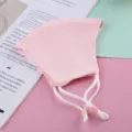 Summer breathable pink ice silk face mask with adjustable ear loops for sun protection. - Kids / Brown