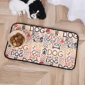 Retro Dog Pattern Pet Feeding Mat Non-Slip Absorbent Bowl Placemat for Cats and Dogs - 30x45cm / Style 1