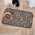 Retro vintage pet feeding mat microfiber non-slip dog cat bowl placemat puppy food pad - 30x45cm / Style 3