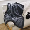 Thickened double-layer fleece pet blanket, cozy warm throw blanket for cats and dogs, dark grey. - 75x100cm / Dark Gray