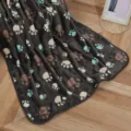 Dark grey pet flannel blanket with cute colorful paw prints, soft warm cat and dog mat. - 40x60cm / Coffee