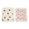Cute cartoon bear and floral pet cushion with ruffled edge, soft flannel sofa mat for all seasons. - 30x40cm / Red Flower