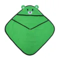 Verde asciugamano microfibra per animali con cappuccio da orso, assorbente e asciugatura rapida. - Verde