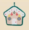 Christmas gingerbread house shaped coral fleece hand towel kitchen hanging plush towel - Snowy Cabin Style