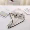 Coral fleece hair drying towel cap quick absorbent bath wrap with button and embroidery. - 25x65cm / White Sun Style with Black Border