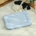 Summer pet cooling mat 3D breathable ice silk pad for dogs and cats cool sleeping bed blue - Size M (40x55cm) / Light Blue