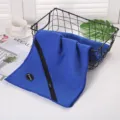 Asciugamano da Golf A nido d'ape Blu con Tasca con Zip Microfibra Sport Fitness - Blu scuro / 30x110cm