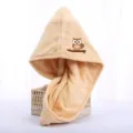 Thick Coral Fleece Dry Hair Cap Cute Owl Quick Drying Bath Towel for Women & Girls - 25cm x 65cm / Orange Owl (Single Layer)