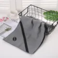 Asciugamano da golf in microfibra grigia a nido d'ape con tasca con zip per sport e fitness. - Grigio / 30x110cm