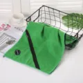 Asciugamano da golf verde con cerniera, microfibra waffle sport per fitness e yoga. - Verde / 30x110cm