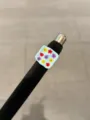 Detailed view of sweet blue drip oil ring with colorful cute floral patterns for women. - Square Face Colorful Flower (JZ0421)